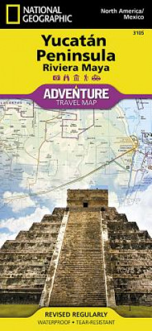 Nyomtatványok Northern Yucatn/maya Sites, Mexico National Geographic Maps