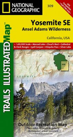 Tiskovina Yosemite Se, Ansel Adams Wilderness National Geographic Maps