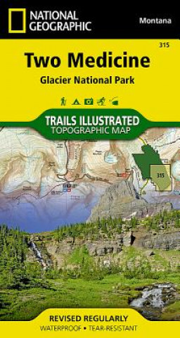 Tiskovina Two Medicine, Glacier National Park National Geographic Maps
