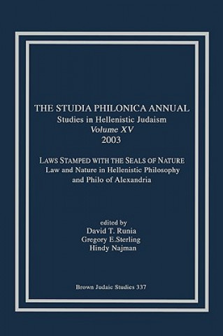 Kniha Studia Philonica Annual XV, 2003 Hindy Najman