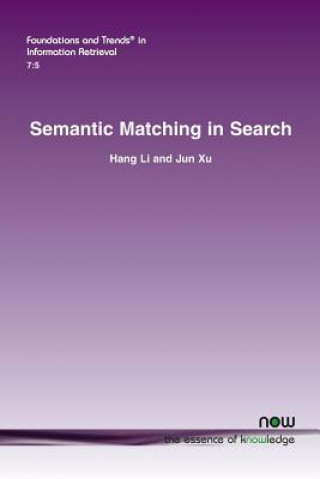 Könyv Semantic Matching in Search Jun Xu