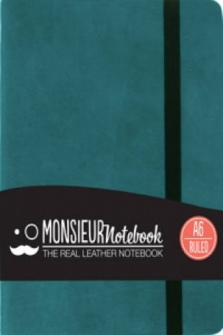 Carte Monsieur Notebook - Real Leather A6 Turquoise Ruled Monsieur