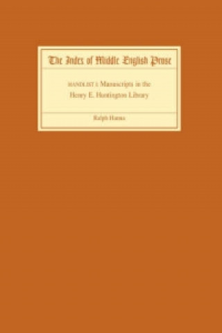 Libro Index of Middle English Prose Handlist I Ralph Hanna