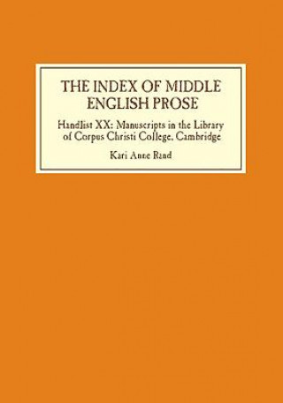 Kniha The Index of Middle English Prose Kari Anne Rand