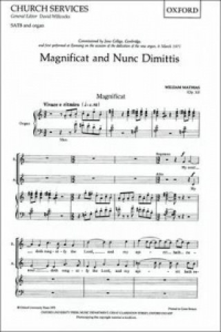 Materiale tipărite Magnificat and Nunc Dimittis (Op. 53) William Mathias
