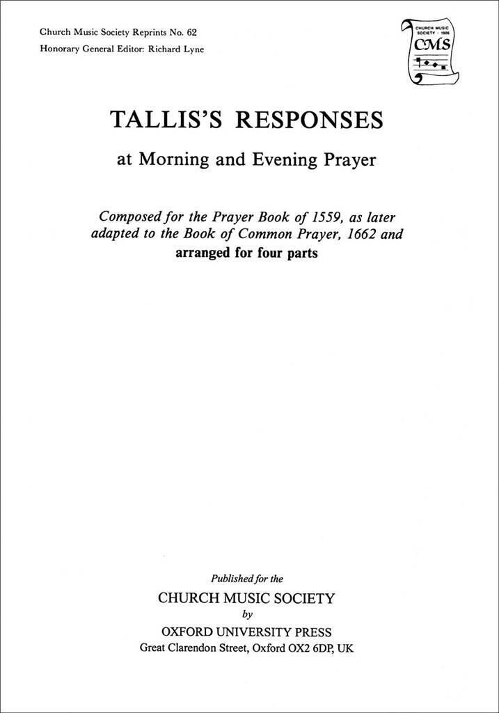 Drucksachen Preces and Responses THOMAS TALLIS