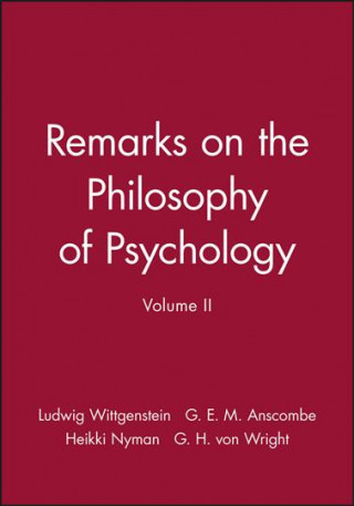 Kniha Remarks on the Philosophy of Psychology V2 Ludwig Wittgenstein