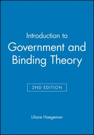 Kniha Introduction to Government and Binding Theory 2e Liliane Haegeman