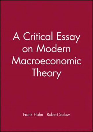 Kniha Critical Essay on Modern Macroeconomic Theory Frank Hahn