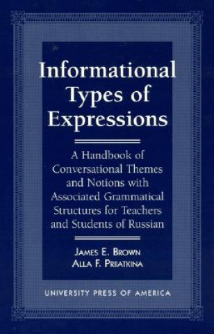 Kniha Informational Types of Expressions James E. Brown