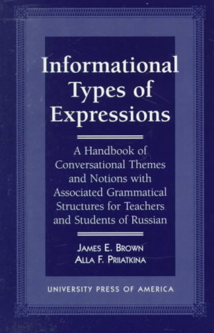 Książka Informational Types of Expressions James E. Brown