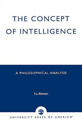 Livre Concept of Intelligence Ira Altman