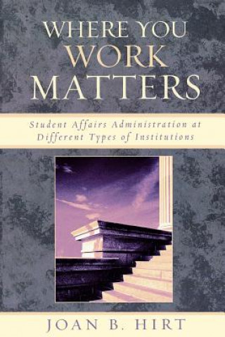 Könyv Where You Work Matters Joan B. Hirt