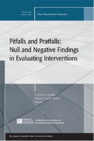 Book Pitfalls and Pratfalls: Null and Negative Findings in Evaluating Interventions Cynthia Hudley