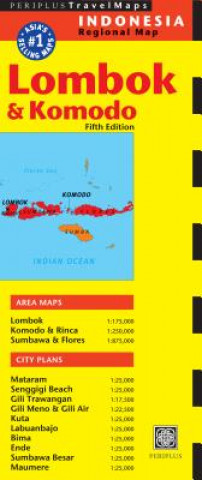 Nyomtatványok Lombok & Komodo Travel Map Fifth Edition Periplus Editors