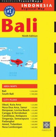 Nyomtatványok Bali Travel Map Ninth Edition Periplus Editors