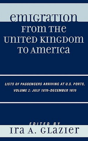 Libro Emigration from the United Kingdom to America Ira A. Glazier