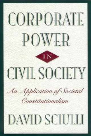 Kniha Corporate Power in Civil Society David Sciulli