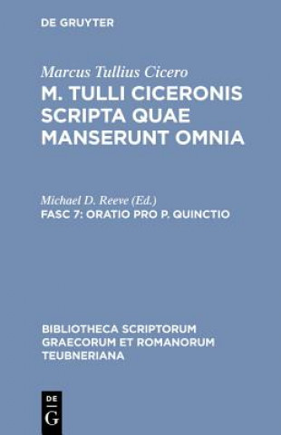 Book Scripta Quae Manserunt Omnia, CB Cicero/Reeve