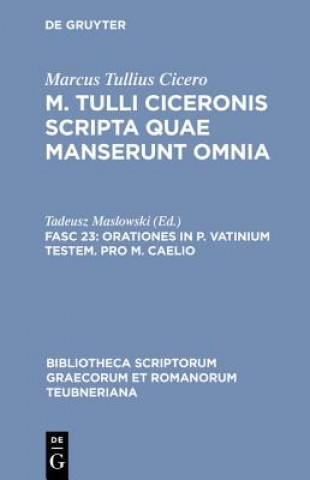 Kniha Scripta Quae Manserunt Omnia, CB Cicero/Maslowski