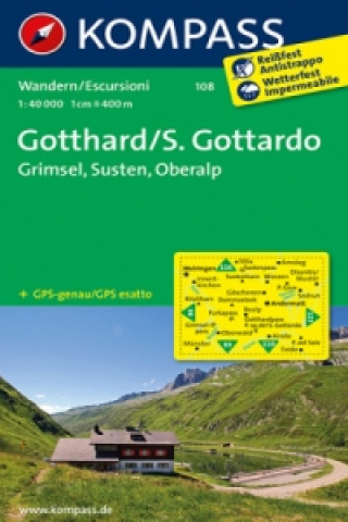 Materiale tipărite GOTTHARD 108 GPS R KOMPASS GRIMSEL SUSTE 
