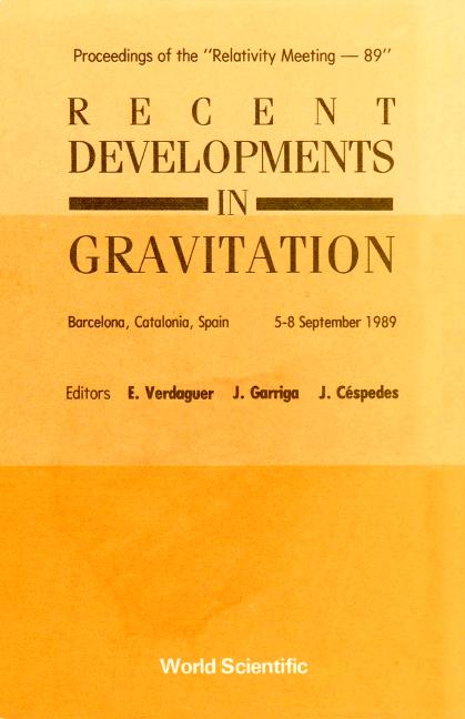 Book Recent Developments in Gravitation E. Verdaguer