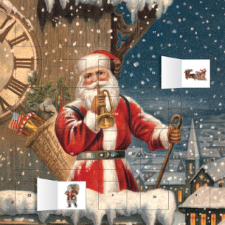 Naptár/Határidőnapló Snowy Santa Claus advent calendar (with stickers) 