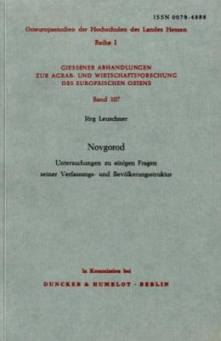 Kniha Novgorod. Jörg Leuschner