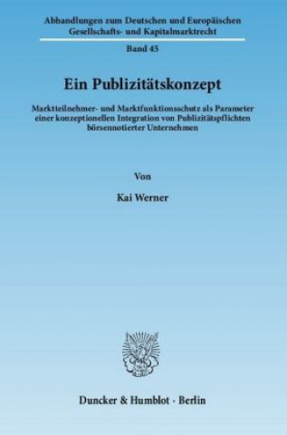 Książka Ein Publizitätskonzept. Kai Werner