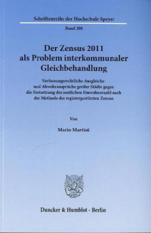 Książka Der Zensus 2011 als Problem interkommunaler Gleichbehandlung. Mario Martini