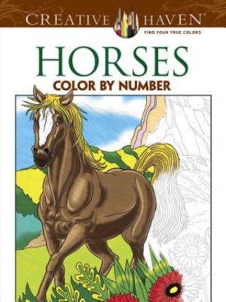 Книга Creative Haven Horses Color By Number Coloring Book George Toufexis