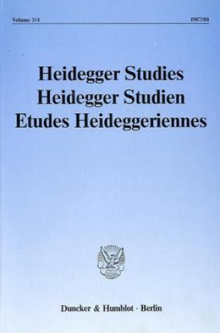 Kniha Heidegger Studies/ Heidegger Studien / Etudes Heideggeriennes. Parvis Emad