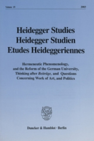 Könyv Heidegger Studies / Heidegger Studien / Etudes Heideggeriennes. Parvis Emad