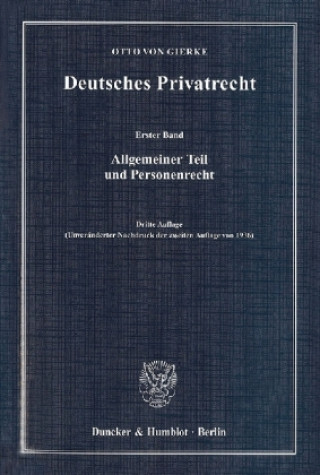 Βιβλίο Deutsches Privatrecht. Band 1-3. Otto von Gierke