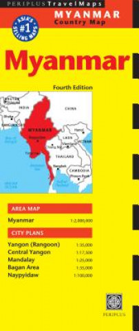 Tiskovina Myanmar Travel Map Fourth Edition Periplus Editors