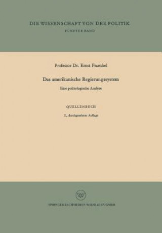 Kniha Amerikanische Regierungssystem Ernst Fraenkel