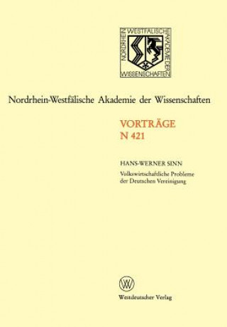 Książka Volkswirtschaftliche Probleme Der Deutschen Vereinigung Hans-Werner Sinn