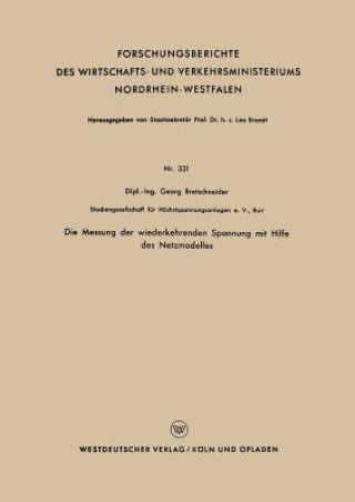 Kniha Messung Der Wiederkehrenden Spannung Mit Hilfe Des Netzmodelles Georg Bretschneider