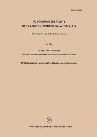 Book Untersuchung Symmetrischer Hochfrequenzleitungen Klaus Lauterjung