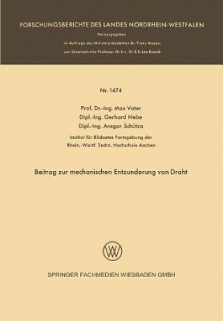 Libro Beitrag Zur Mechanischen Entzunderung Von Draht Max Vater