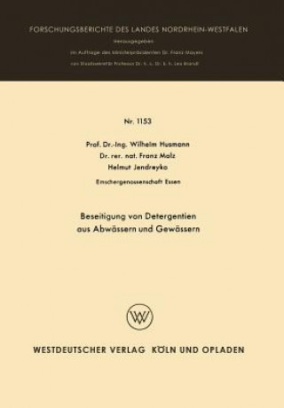 Książka Beseitigung Von Detergentien Aus Abw ssern Und Gew ssern Wilhelm Husmann