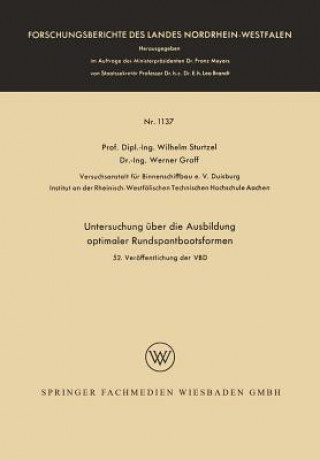 Carte Untersuchung UEber Die Ausbildung Optimaler Rundspantbootsformen Wilhelm Sturtzel