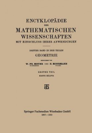 Könyv Encyklopadie Der Mathematischen Wissenschaften Mit Einschluss Ihrer Anwendungen W. Fr. Meyer