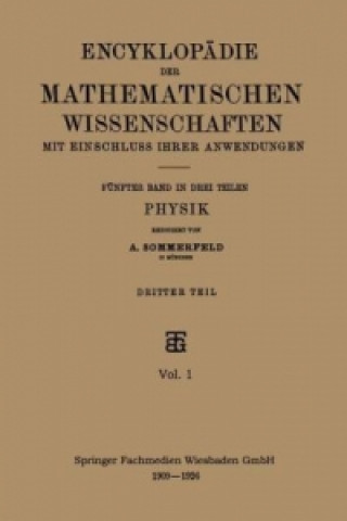 Książka Encyklopadie der Mathematischen Wissenschaften mit Einschluss ihrer Anwendungen A. Sommerfeld