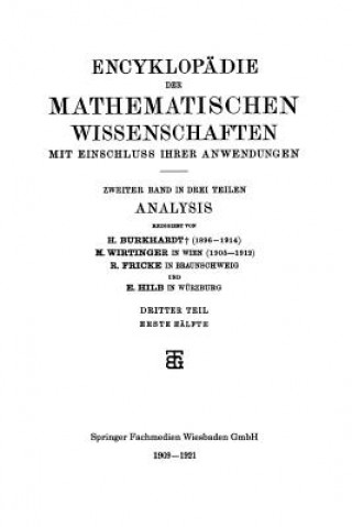 Carte Encyklopadie Der Mathematischen Wissenschaften Mit Einschluss Ihrer Anwendungen H. Burkhardt