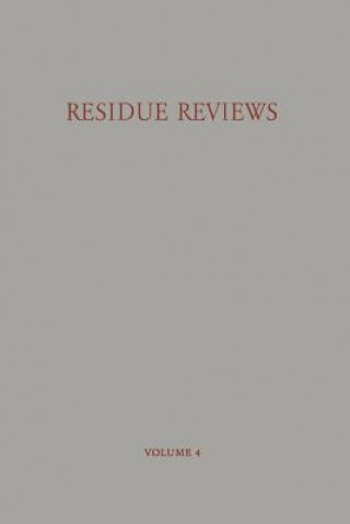 Kniha Residue Reviews / Ruckstands-Berichte Francis A. Gunther