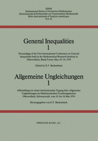 Carte General Inequalities 1 / Allgemeine Ungleichungen 1 ECKENBACH