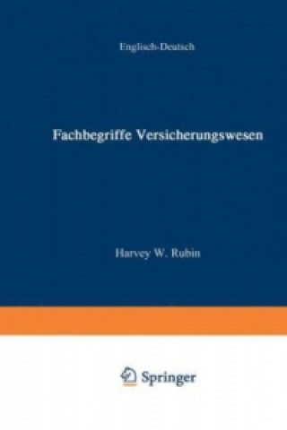 Kniha Fachbegriffe Versicherungswesen / Dictionary of Insurance Terms W. Rubin