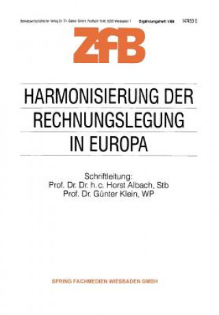 Kniha Harmonisierung Der Rechnungslegung in Europa Horst Albach