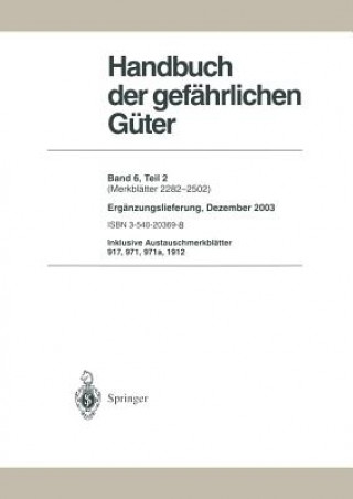 Kniha Handbuch Der Gefahrlichen Guter Günter Hommel